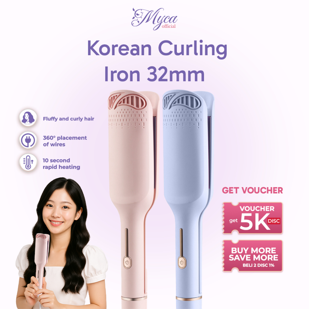MYCA - Korean Curling Iron 32mm / Catokan Keriting Diameter 32mm Curly Wave Hair Styler