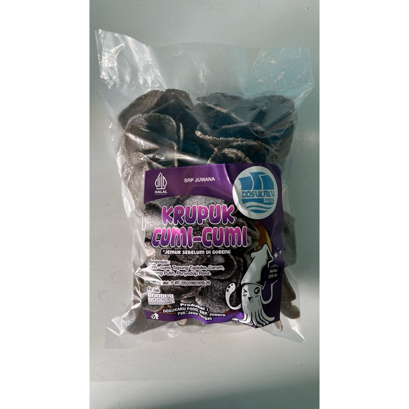 

KERUPUK CUMI-CUMI MENTAH SIAP GORENG 250G - CAMILAN KHAS LAUT JUWANA