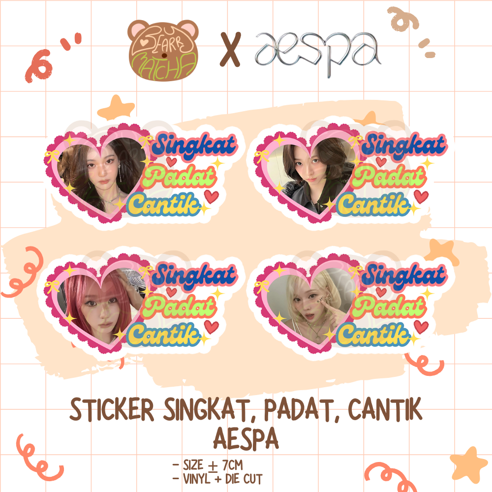 

[READY STOCK] Sticker Singkat, Padat, Cantik Aespa