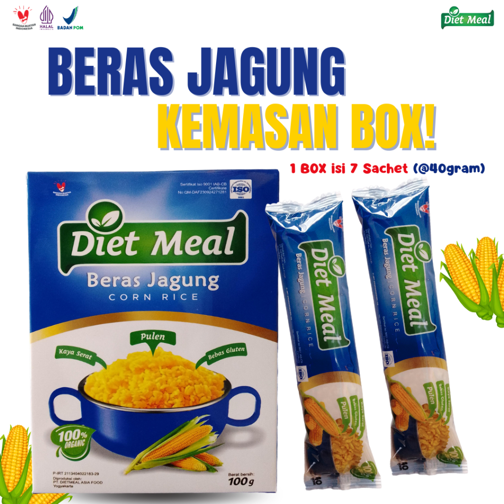 

Beras Jagung seduh DIETMEAL kemasa DUS BOX isi 7 sacet