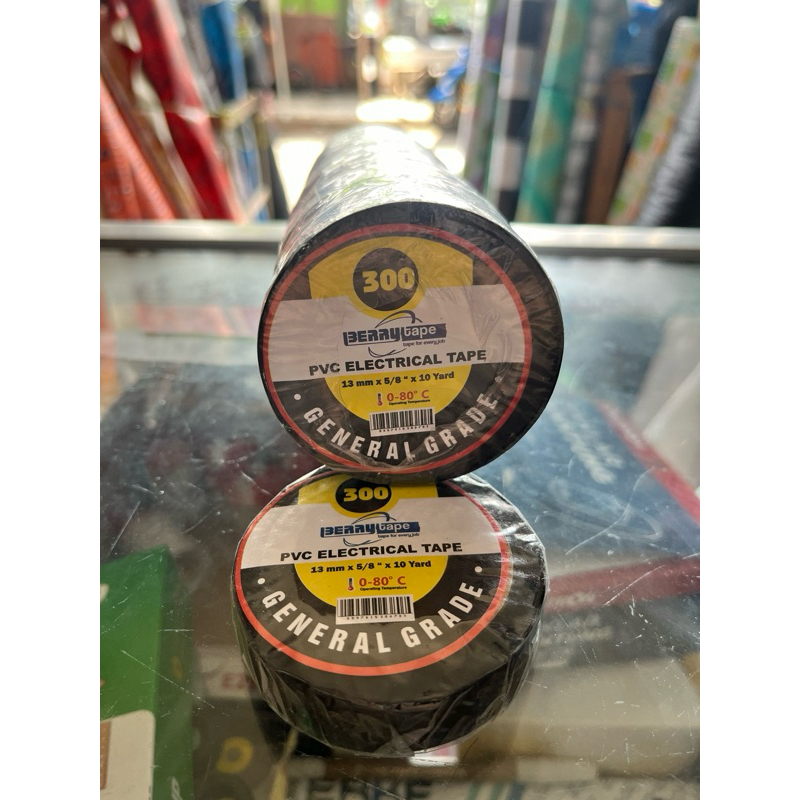 SATU SLOP ISOLASI HITAM PVC ISOLASI HITAM BERRY TAPE ISI 10 PCS
