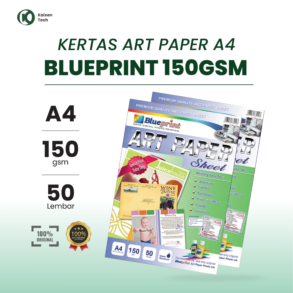 

Art Paper A4 Blueprint 150 Gsm - 50 Sheets