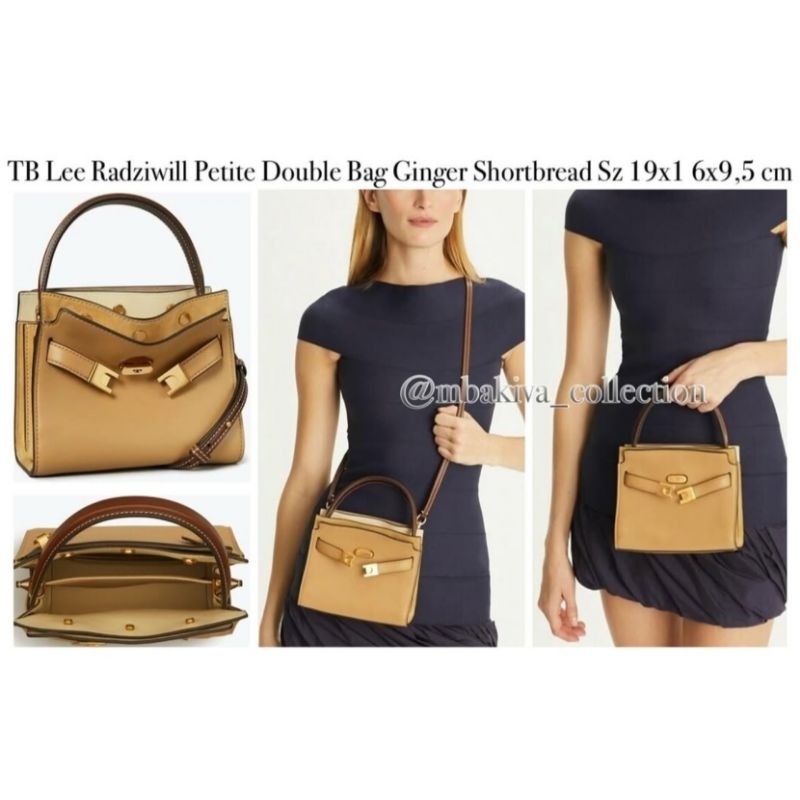 TB Lee Radziwill Petite Double Bag Ginger Shortbread