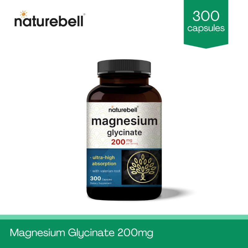 Naturebell Magnesium Glycinate 200mg - 300 capsules