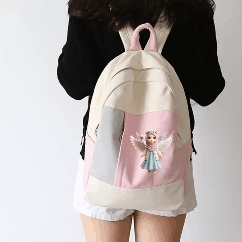 PVJ Tas Ransel Anak Perempuan SD SMP Tas Ransel Motip Muslimah Fashion Kid