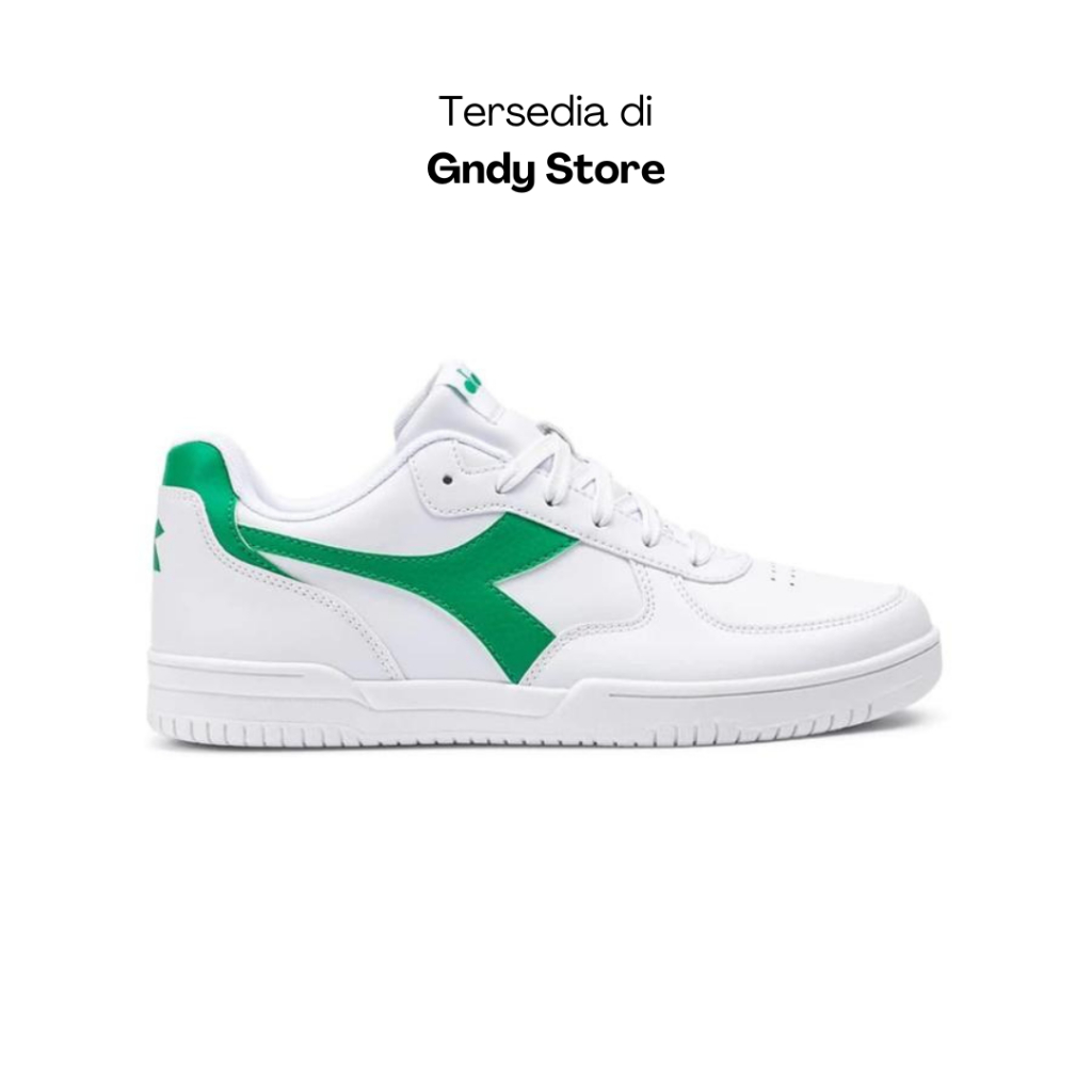 Sepatu Sneakers Pria Diadora Raptor Low DIA177704931 White Green Men