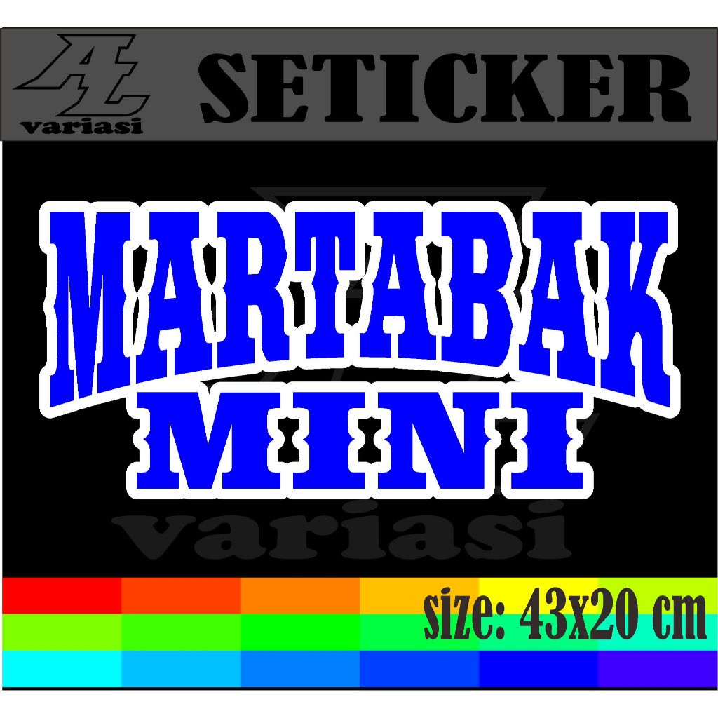 

cutting stiker tempelan nama jualan martabak mini dengan variasi dobel warna dengan ukuran 43x20 cm