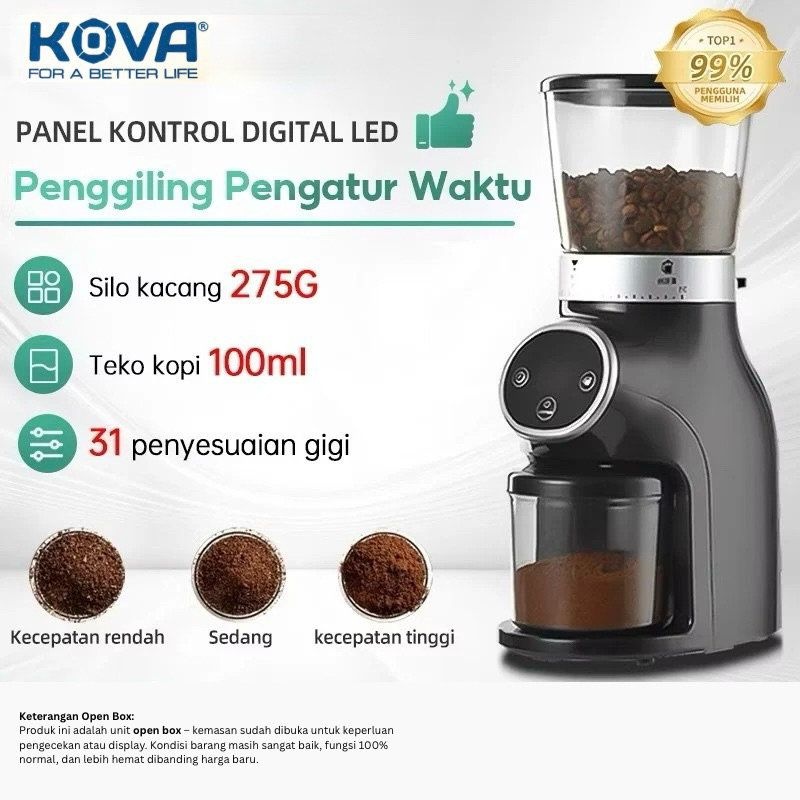 Promo Open Box Kova Digital Coffee Grinder | Mesin Giling Biji Kopi Otomatis untuk Espresso, V60, Mo