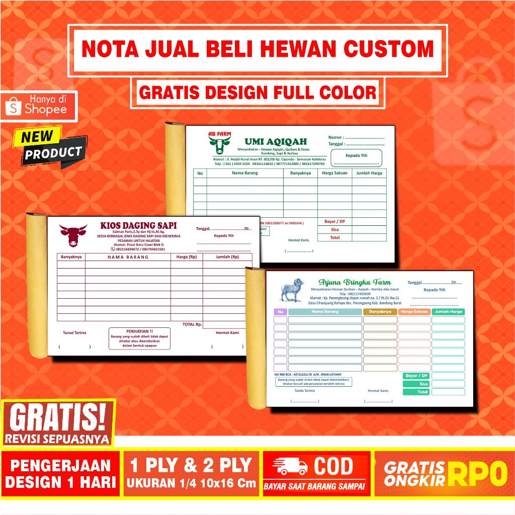 

CETAK NOTA USAHA COCOK UNTUK HEWAN FREE DESIGN FULL COLOR