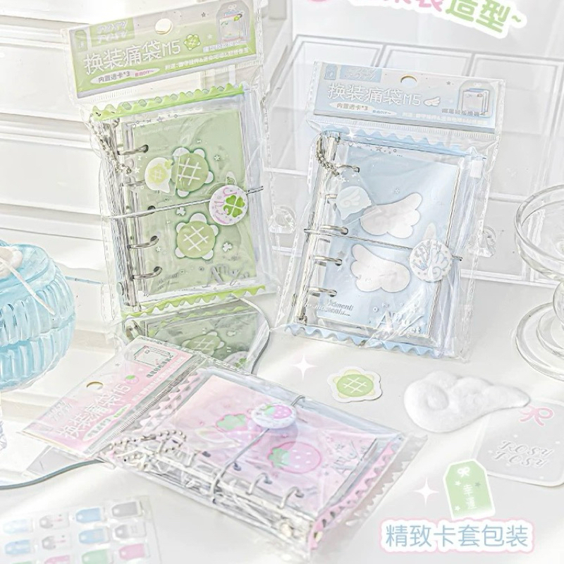 

binder M5 zip 5 ring rosy posy clover strawberry wing diary journal readystock B3029
