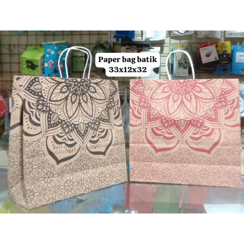 

paperbag batik 33x12x32cm isi 20pcs...
