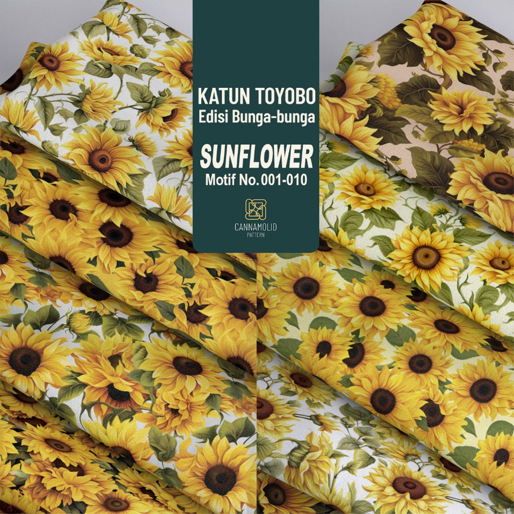 Kain Toyobo Motif Bunga Matahari | Lebar 145cm | SUNFLOWER 1-10