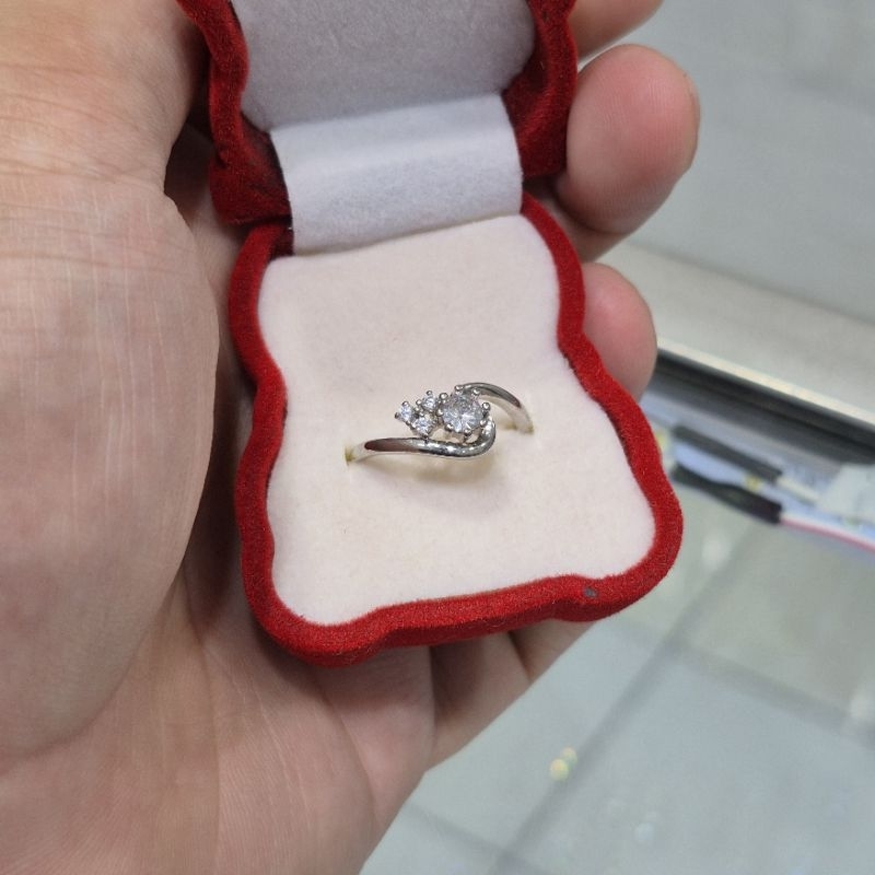 Cincin Xuping premium mewah batu zircon asli silver