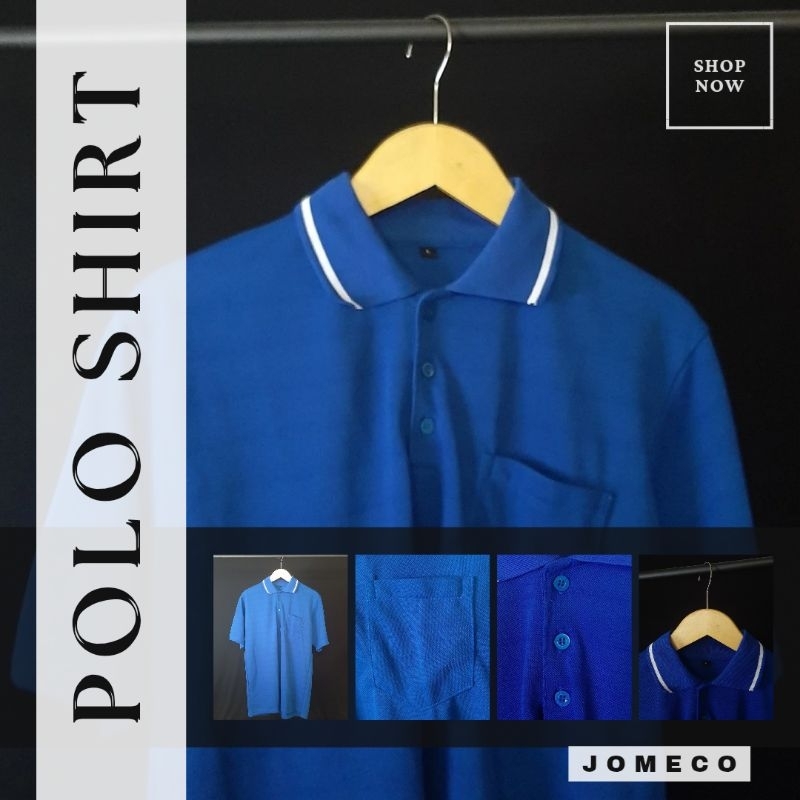 JOMECO KAOS POLO DEWASA ADA SAKU/KANTONG DEPAN MOTIF SALUR HALUS