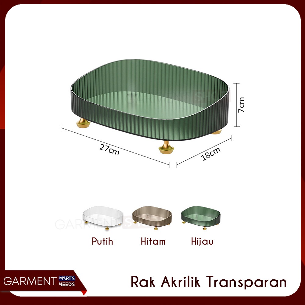 RAK OVAL AKRILIK TRANSPARAN WADAH TEMPAT SKINCARE MEJA RIAS STORAGE ORGANISER STATIONERY MULTIFUNGSI