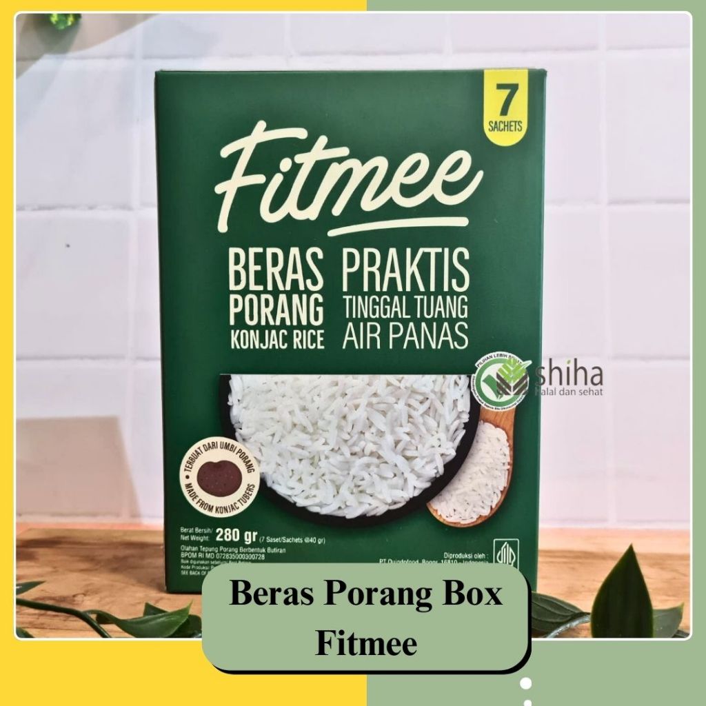 

SHIHA - Fitmee Beras Porang Gluten Free 280 Gr (Isi 7 pcs) - Shirataki / Konjac Rice |
