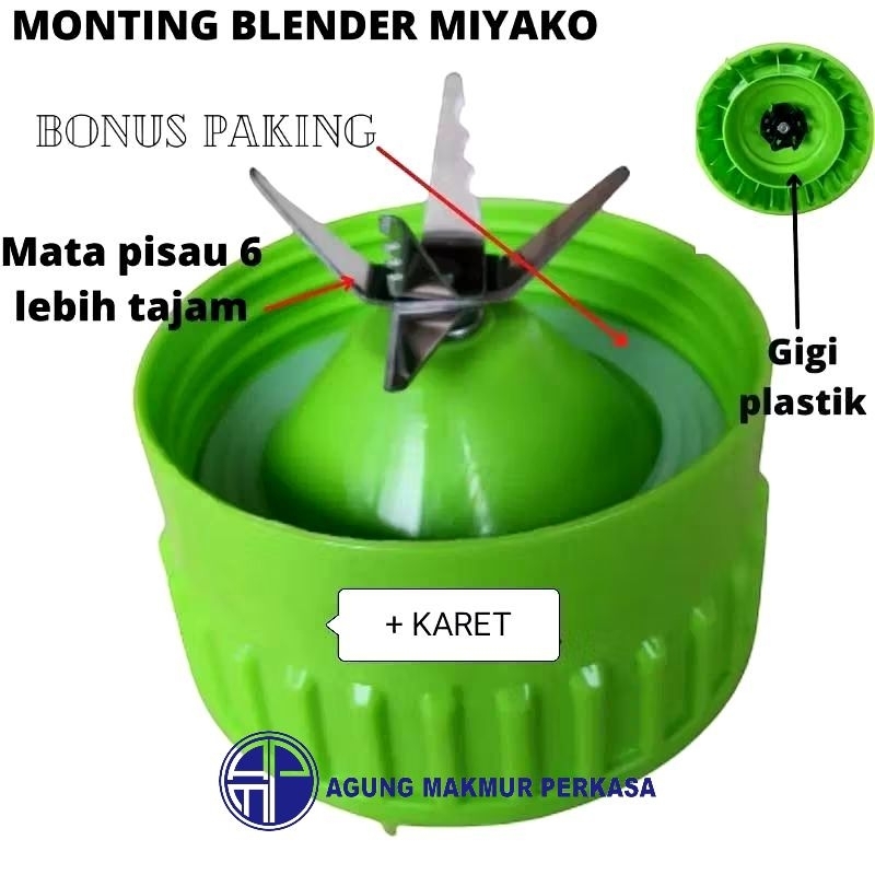 Mounting Pisau 4 6 Jus Blender Miyako Gear Plastik Model Baru BL 101 PL / BL 102 PL / BL 101 GS / BL