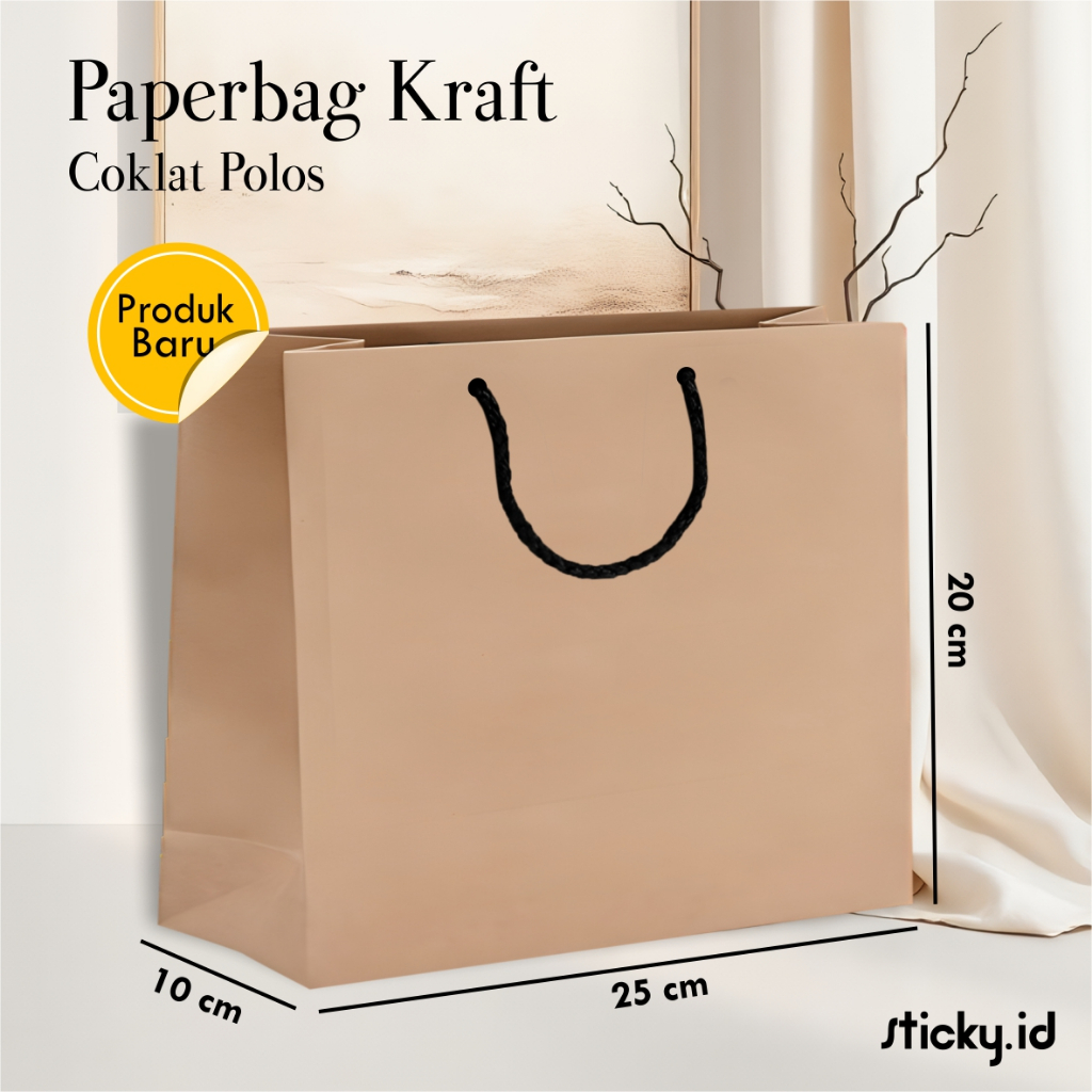 

PAPER BAG COKLAT KRAFT POLOS - TAS SOUVENIR PERNIKAHAN BAHAN KRAFT COKLAT UKURAN 25 x 20 x 10
