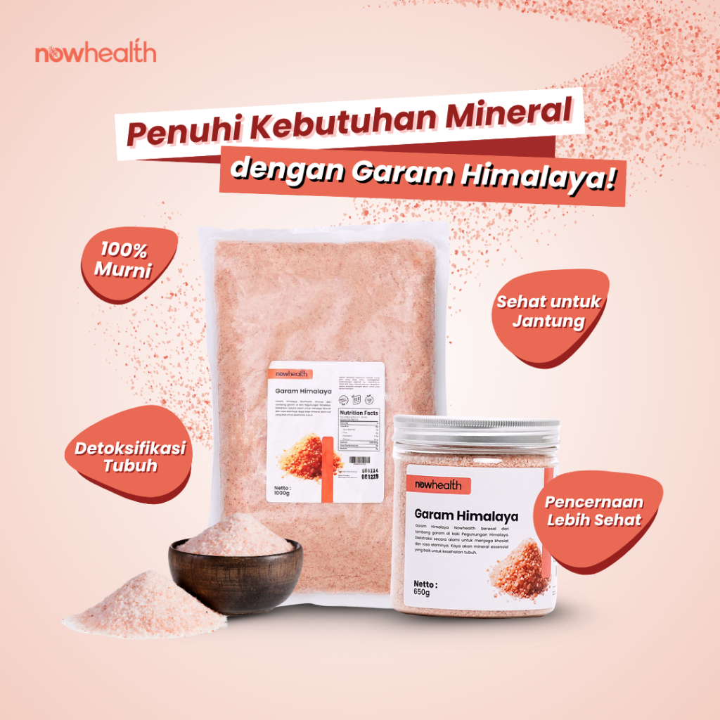 

Garam Himalaya 1 kg Nowhealth | Himalayan Pink Salt Organik Premium Penyedap Rasa Bumbu