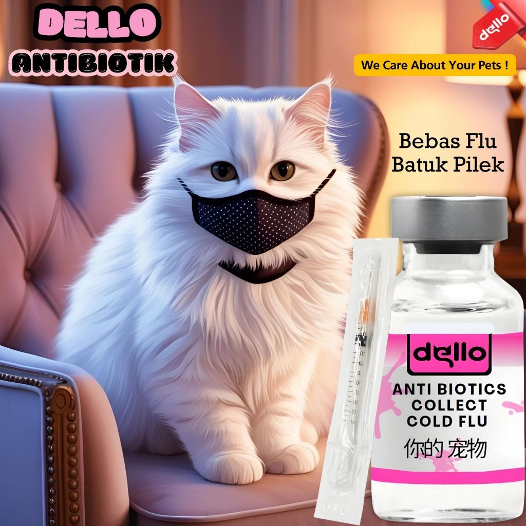 Obat Flu Batuk Kucing Injeksi Demam Pilek + Bonus Spuit | Atasi Gejala dengan Cepat