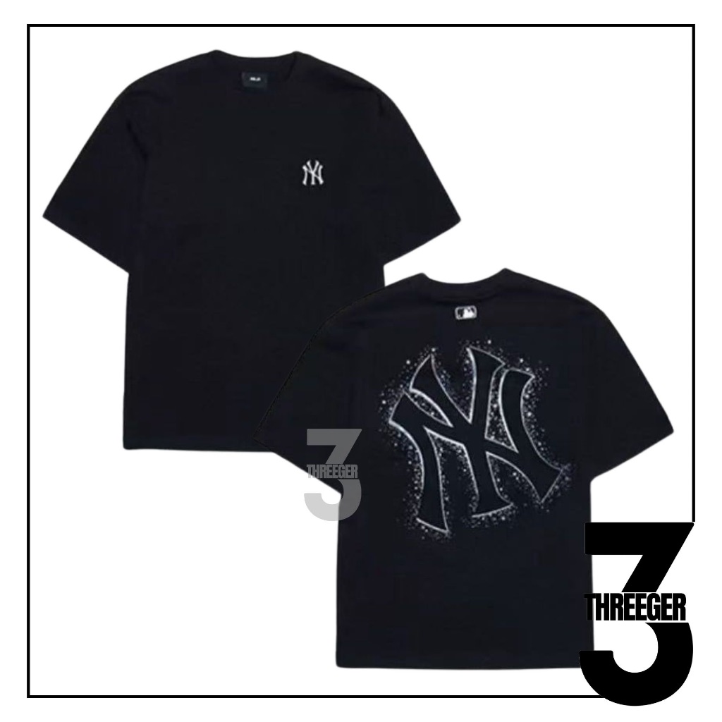 MLB NY Yankees Star Big Logo Tee Black Original / Kaos MLB Original
