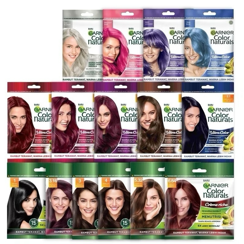Garnier Hair Color Natural Sachet - Garnier Pewarna rambut Sachet
