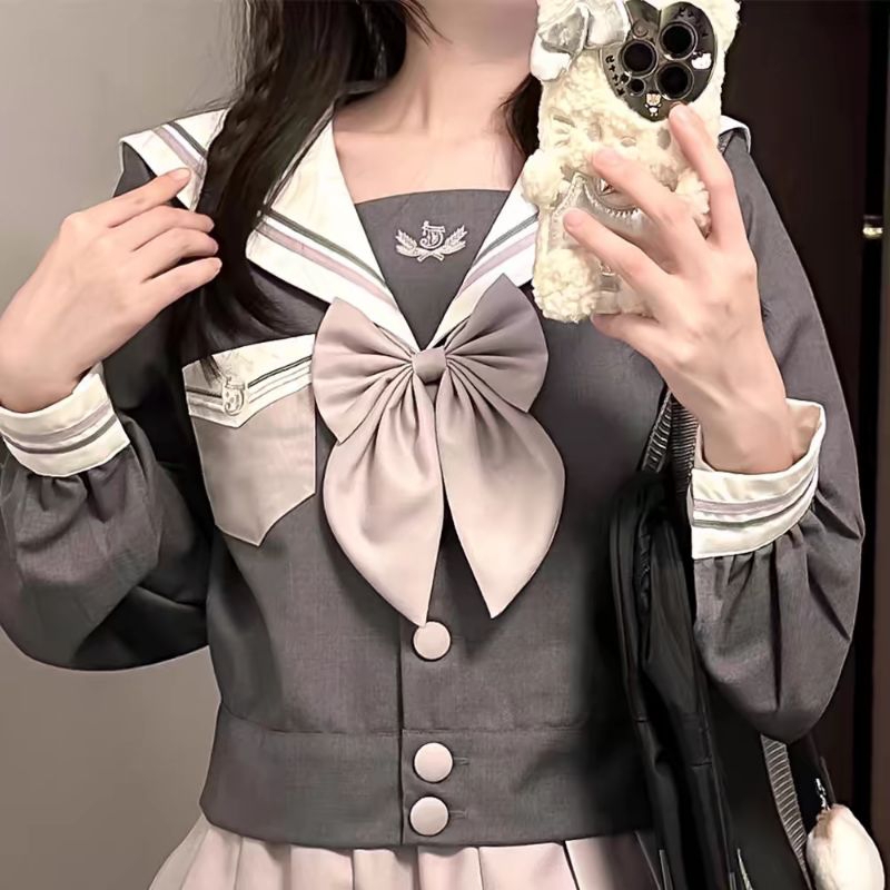 [PERIWINGKEL] seifuku jepang pink krem grey