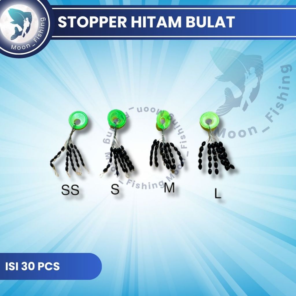 [100 Pcs] Stopper pancing Hitam Bulat