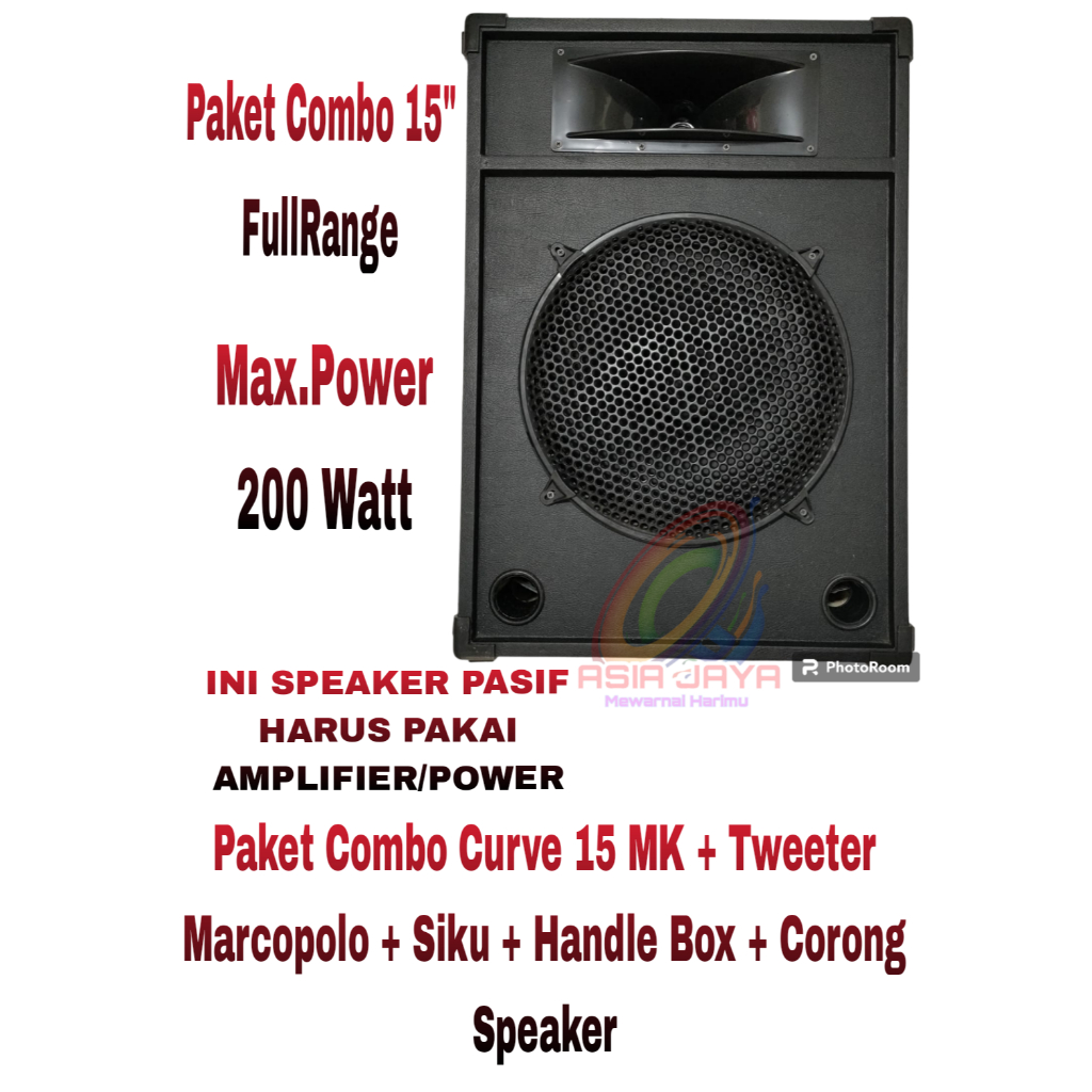 PAKET COMBO Speaker 15" CURVE 15 38H156SCF MK Full Range Plus Box 15 Inch Vinyl Panjang