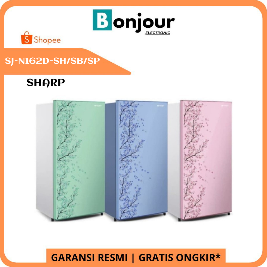 Kulkas 1 Pntu Sharp SJ-N162D-SH/SB/SP Low Wattage Kulkas Sharp 133 Liter SJN162D