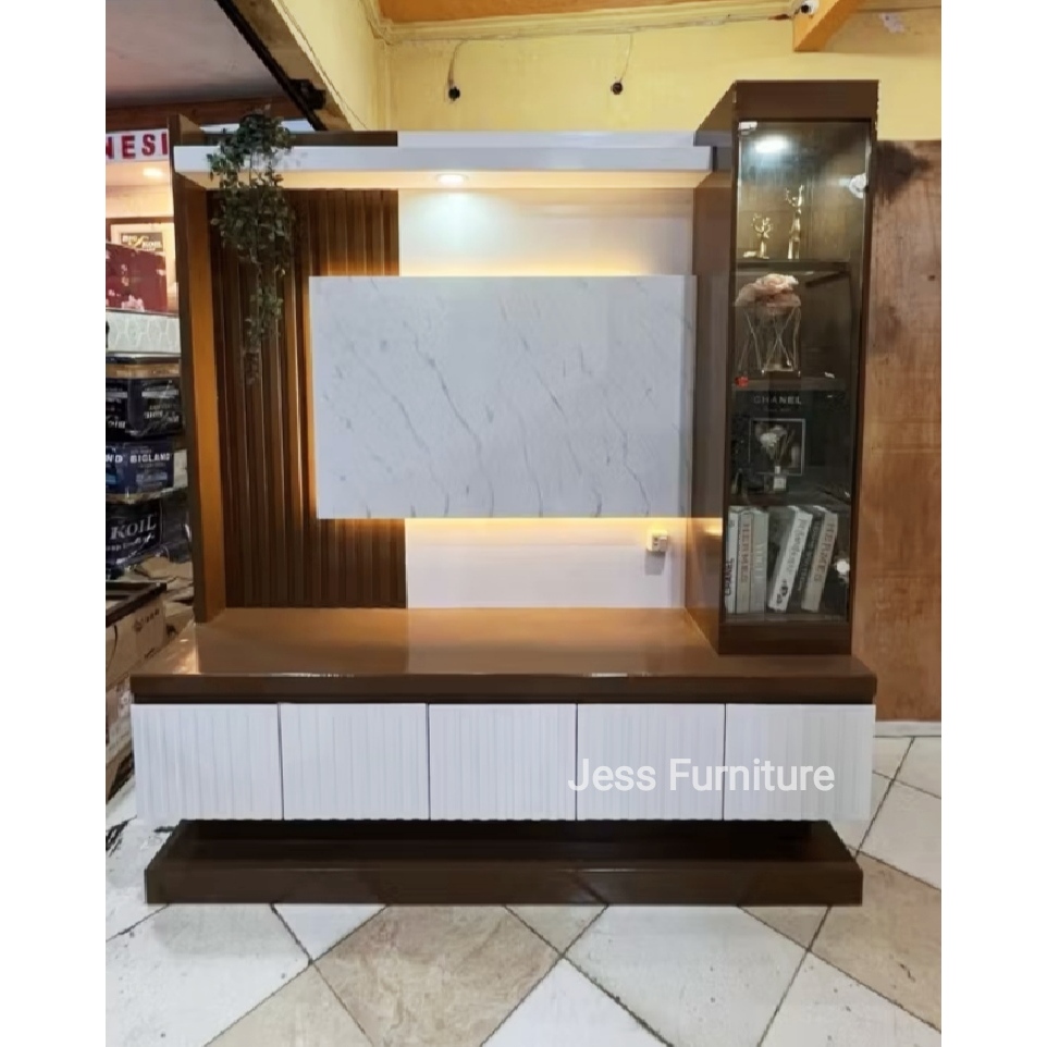 Backdrop TV Laci 5 ukuran 180 , Partisi TV Jumbo Multriplek , Bufet Sketsel LED Holand