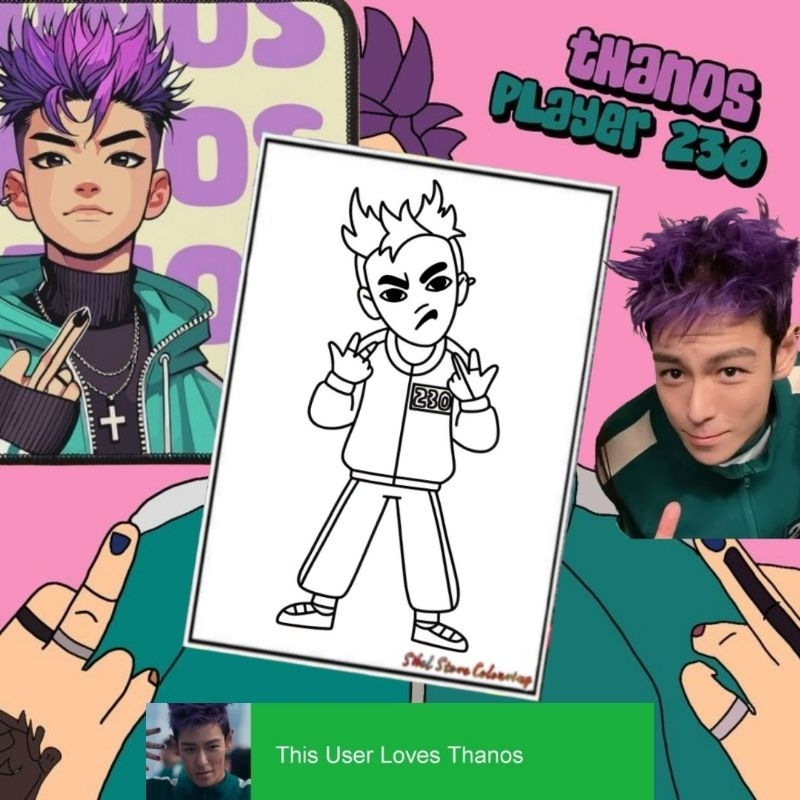 

Kertas Mewarnai Gambar Anak Tema Thanos Squid Game (10 Lembar Gambar) Kertas Gambar Tebal