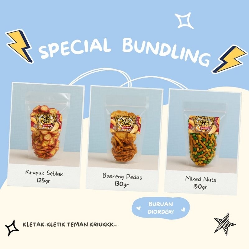 

Snack Kombo Viral! Kerupuk Seblak 125 gr + Basreng Pedas 130 gr + Kacang Campur 150gr– Paket Camilan Kriuk Pedas Gurih 405gr