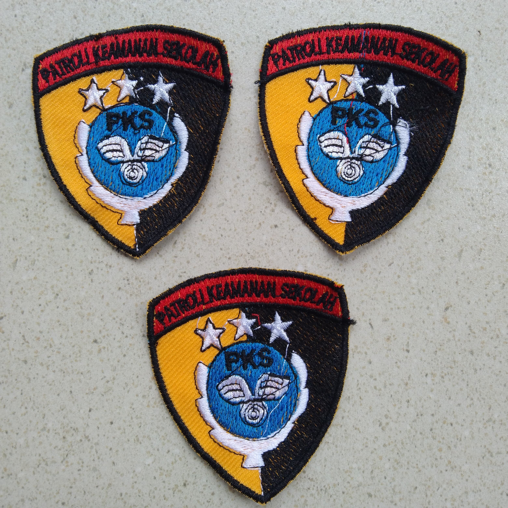 badge logo perisai PKS patroli keamanan sekolah bordir satuan