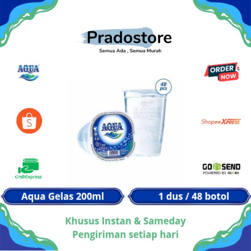 

Aqua Air Mineral Kemasan Gelas 200ml [ 1 dus / 48 botol ]