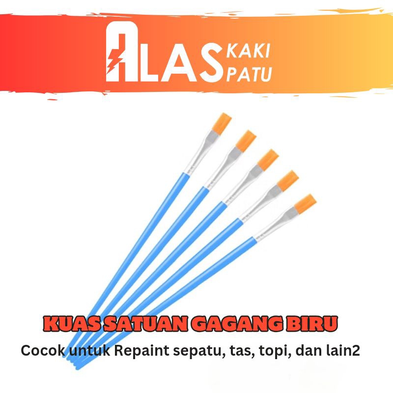 

Kuas biru Flat satuan gagang biru untuk cat sepatu