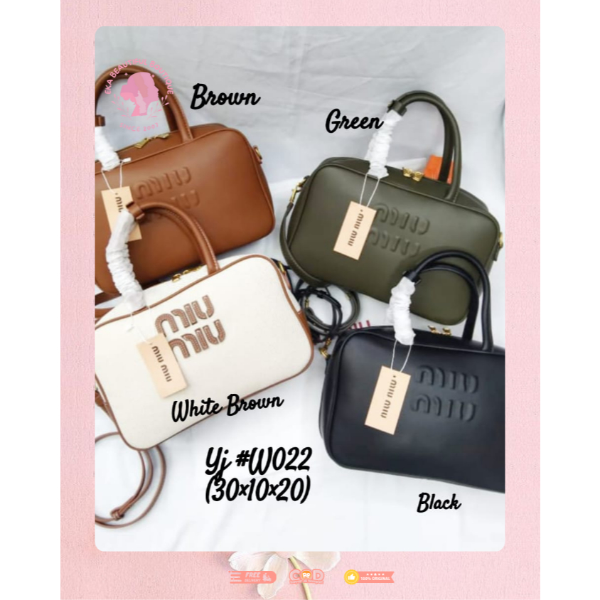 MiuMiu Small Beau Leather top handle bag tas jinjing selempang wanita
