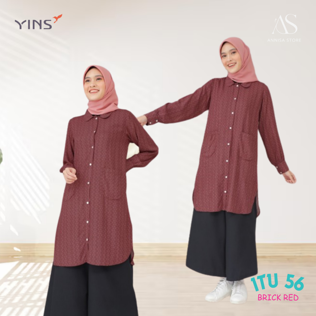 TUNIK NIBRAS YOUTH INSPIRE YINS BLUS REMAJA WANITA ITU 056 BRICK RED COCOK UNTUK SANTAI & FORMAL