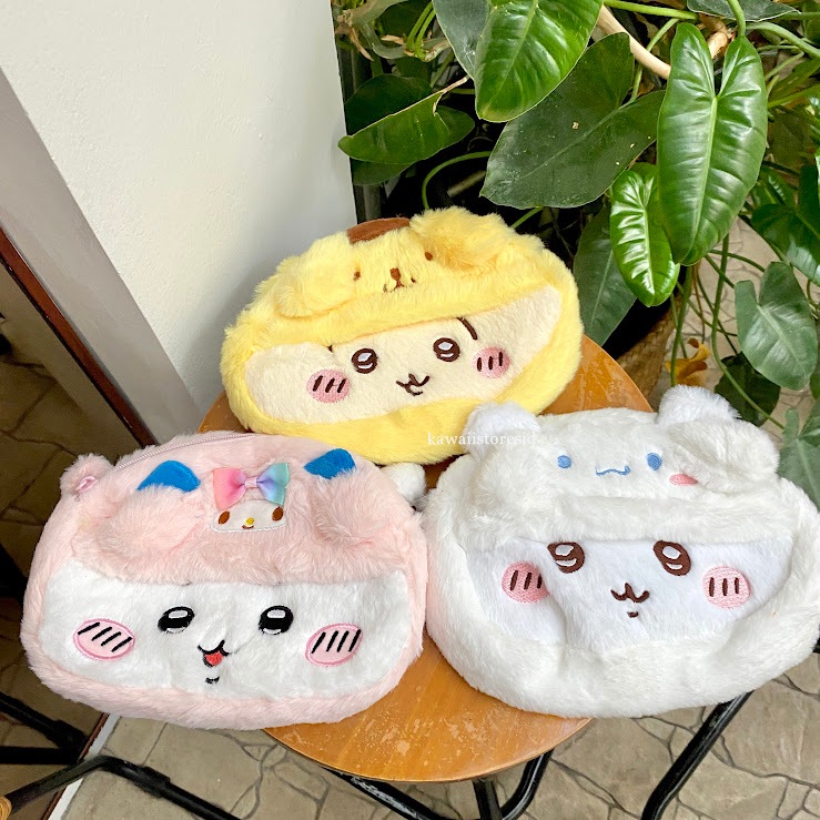 

Tempat Pensil Chikawa Sanrio Bulu Halus Pencil Case Hachiware Cinnamorol Usagi Pompompurin Chikawa Melody Tempat Penyimpan Alat Tulis Lucu Unik Gift Hadiah