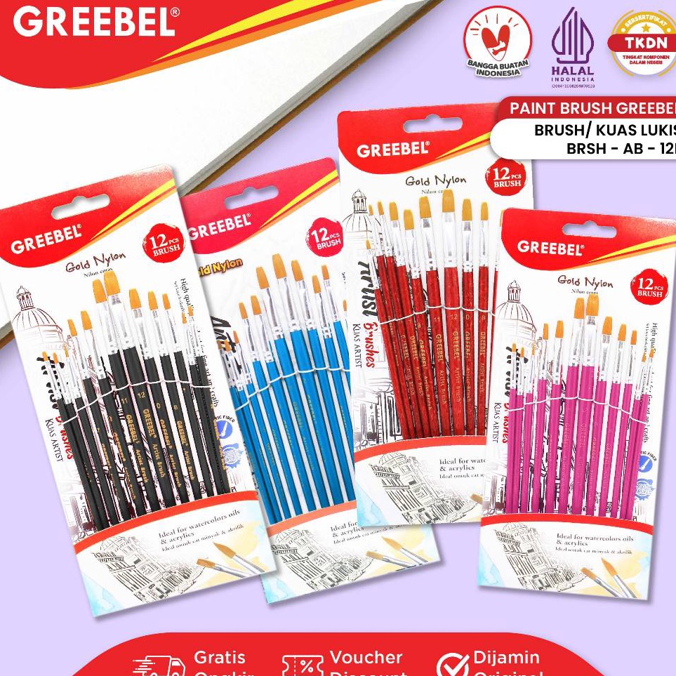 

GREEBEL Kuas Lukis Brush Paint Set Kuas Melukis AB12F KODE J1F3