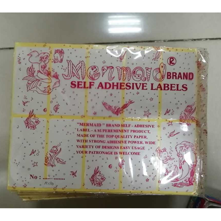 

Mermaid Brand Self Adhesive Labels no 121 Stiker Note 121