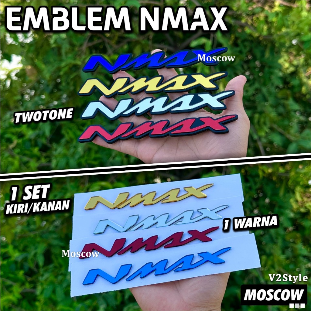 EMBLEM NMAX 2PCS STIKER AKRILIK LOGO TIMBUL 3D N MAX JEPANG / STICKER BODY MOTOR N-MAX 155 BENTUK TU