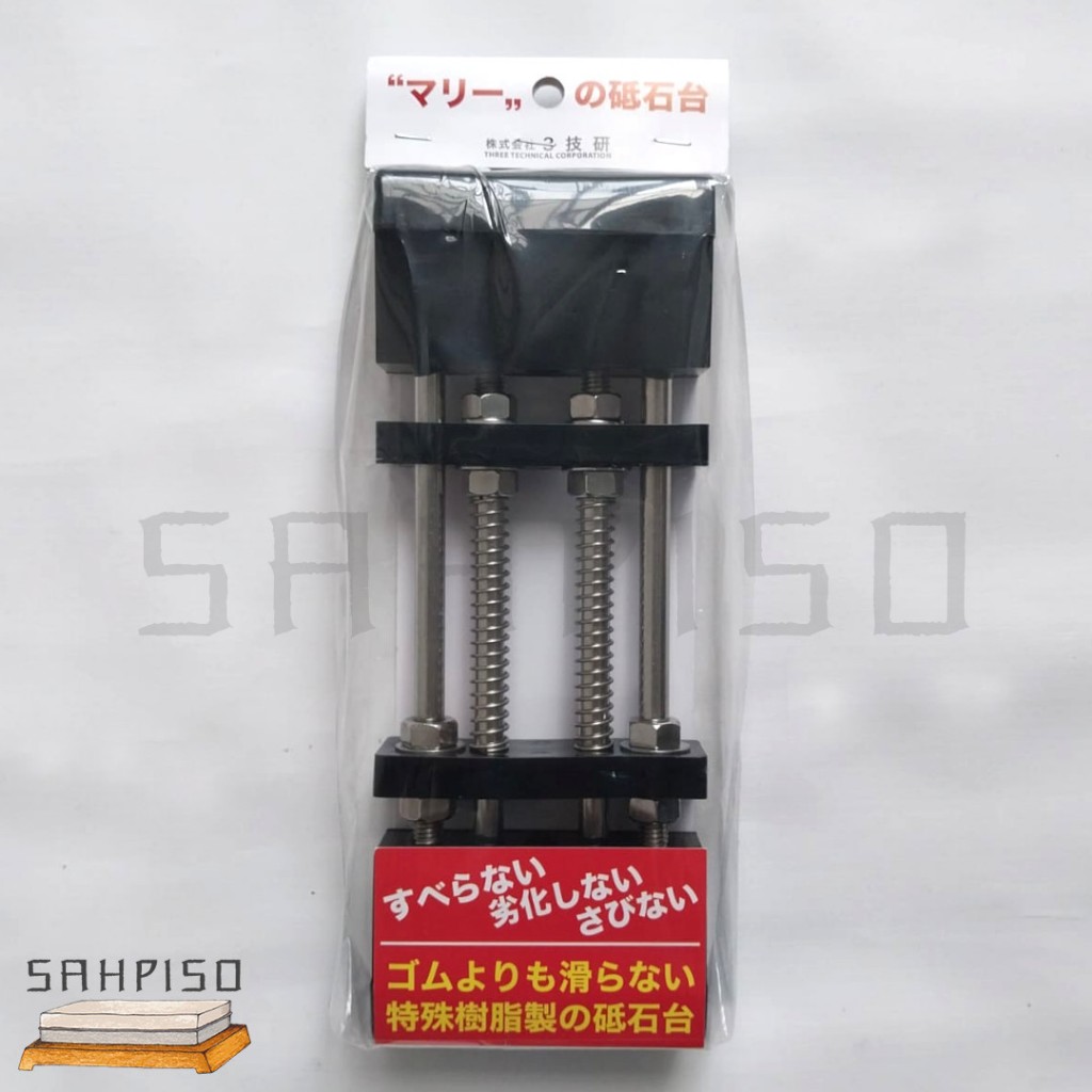 WhetStone holder Spring Loaded Black made in Japan pegangan batu asah whet stone pisau japanese jepa