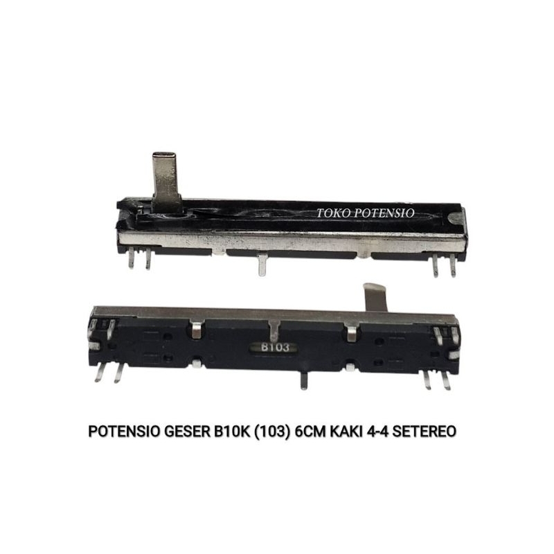 POTENSIO GESER 6CM B10K KAKI 4-4 SETEREO
