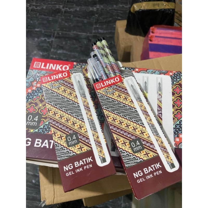 

(12pcs)Bolpen Gel Batik LINKO
