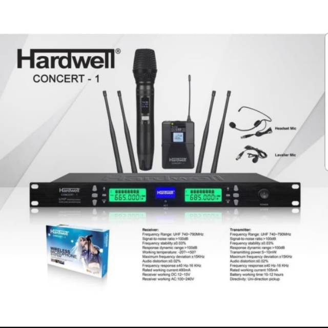 Mic Wireless Hardwell Concert 1 ( handheld + clip on + headset )