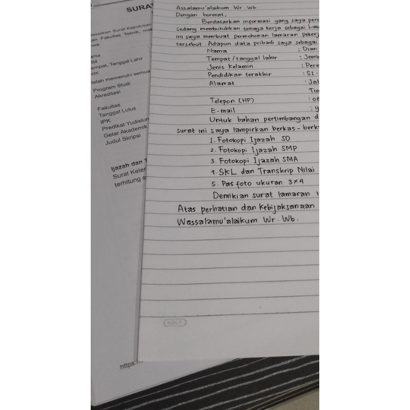 

Jasa Tulis Tangan kertas HVS