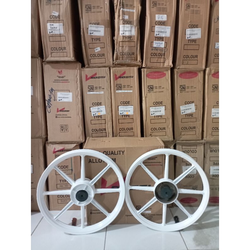 Velg Racing Grand Swan White Vrossi Veleg Putih Palang 8 Original V Rossi