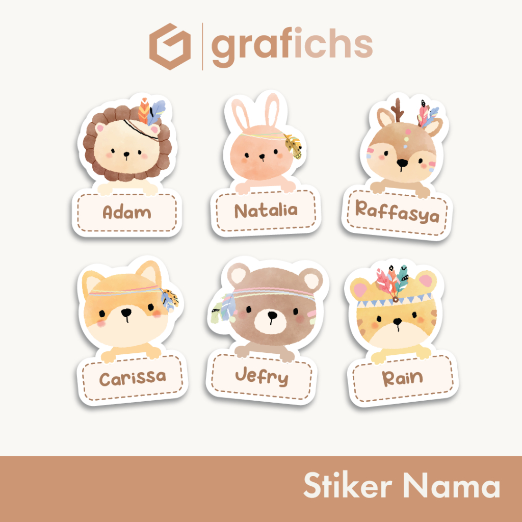 

[42 pcs] Stiker Nama Alat Tulis Sekolah GISS200-210 by Grafichs