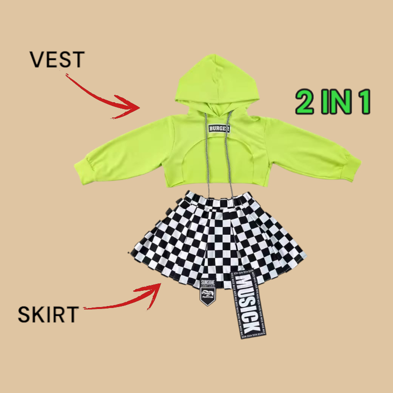 YUKO Hoodie Anak HIP HOP DANCE /SETELAN BAJU DANCE CROP ANAK HIP HOP PREMIUM / SETELAN BAJU FASHION